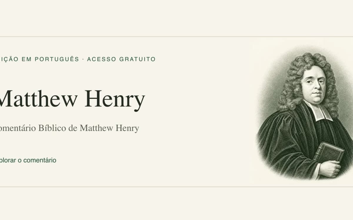 Gravura de Matthew Henry, autor do Comentário Bíblico de Matthew Henry